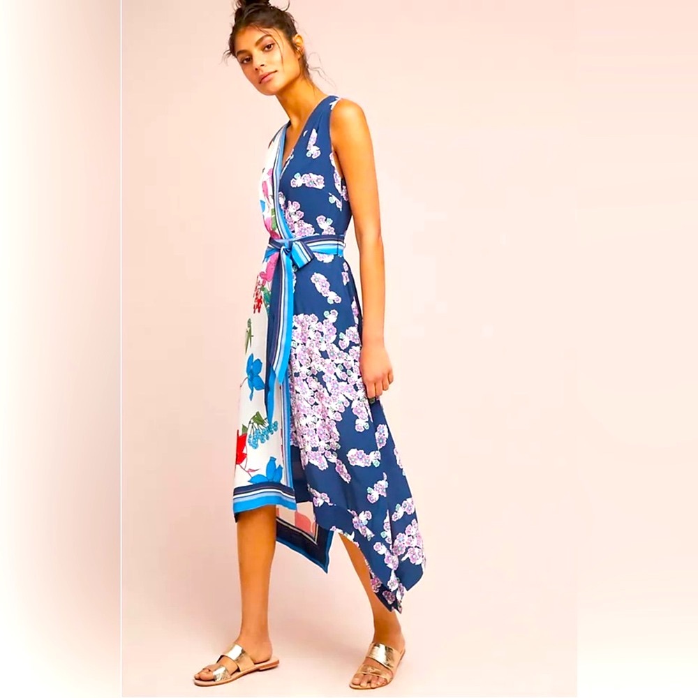 NWT Maeve |Anthropologie| Botanical belted Floral belted dress size 6 - Picture 2 of 15
